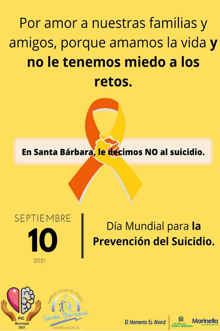 En Santa Barbara, le decimos NO al suicidio. | foto | ESE HOSPITAL DE SANTA BARBARA