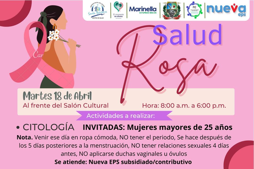 Campaña Rosa Para la Lucha Contra el Cáncer de Mama y de Cuello Uterino | foto | ESE HOSPITAL DE SANTA BARBARA